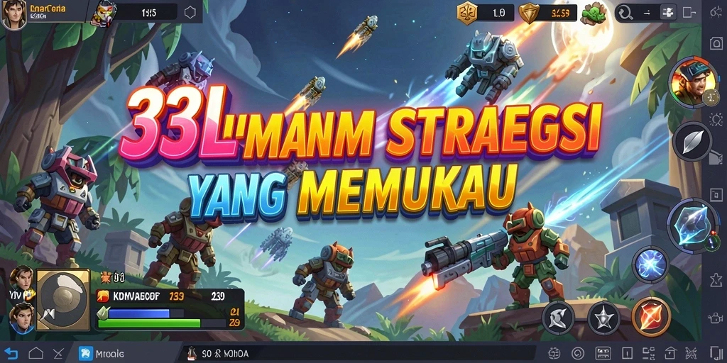 Screenshot gameplay 33L dengan tampilan pertempuran strategis yang mendebarkan.