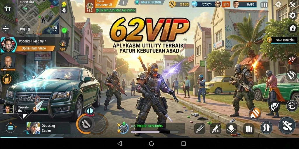 Tampilan antarmuka utama 62VIP yang sederhana dan fungsional.