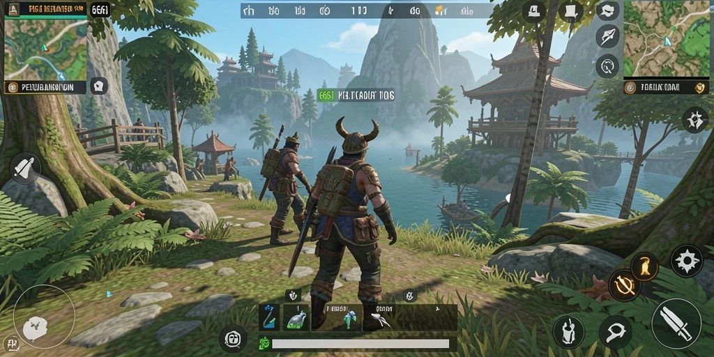 Screenshot gameplay Open World 666I yang menampilkan kekayaan lingkungan
