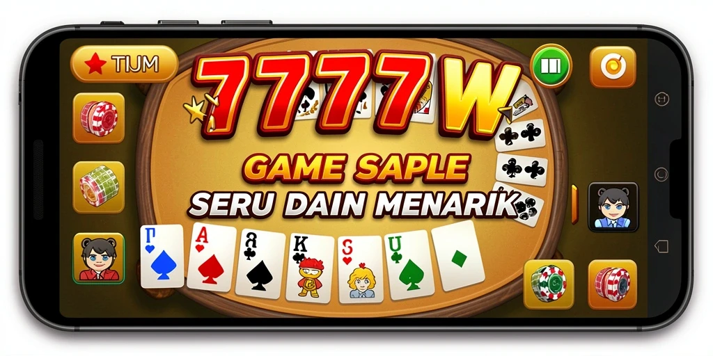 Tampilan menarik dari gameplay Gaple di 7777W.