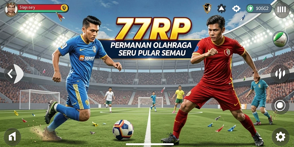 Screenshot gameplay 77RP menampilkan aksi olahraga yang mendebarkan.
