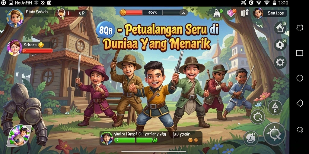 Tangkapan layar 8QR menampilkan momen seru dalam gameplay petualangan.