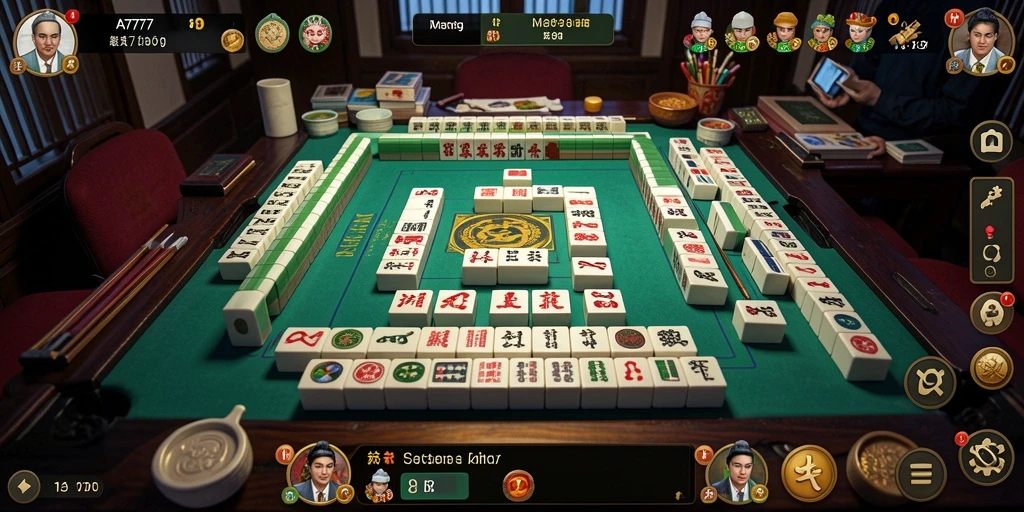 Screenshot utama A7777 menampilkan visual menarik dari permainan Mahjong.