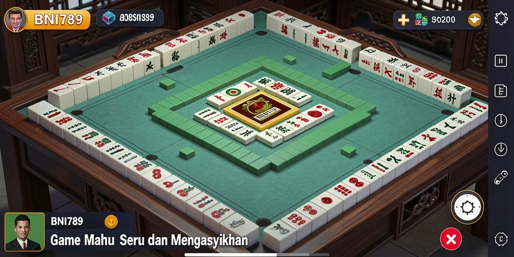 Gameplay seru di BNI789 dengan berbagai level Mahjong.