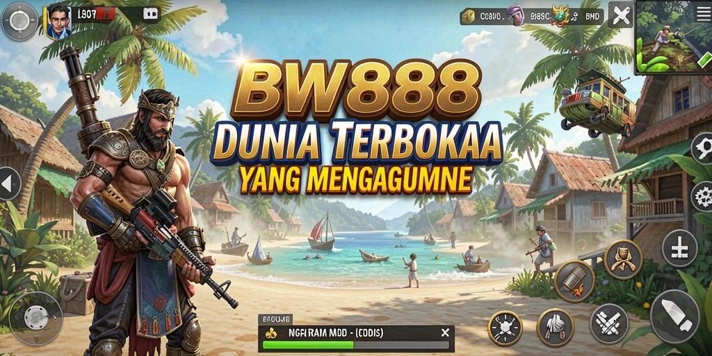 Tangkapan layar gameplay <strong>BW888</strong> yang menunjukkan berpetualang di dunia terbuka.