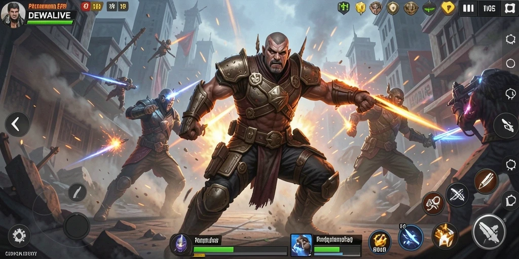 Tampilan gameplay DEWALIVE dalam pertarungan seru dan mendebarkan.