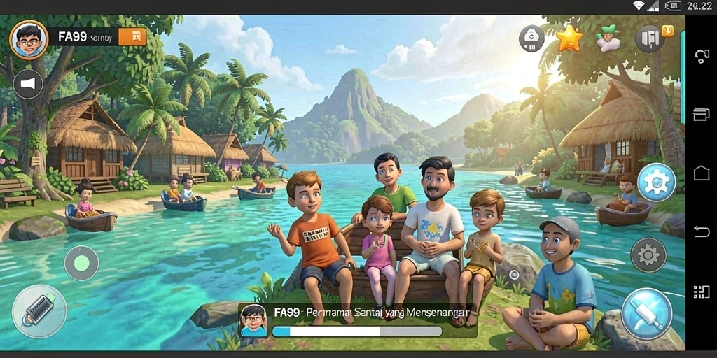 Tampilan gameplay Santai dari FA99 yang menghibur.