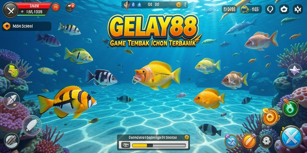 Tampilan screenshot utama dari gameplay seru Tembak Ikan.
