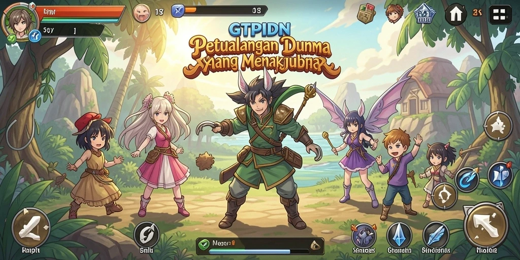 Tampilan gameplay GTPIDN dengan karakter anime favorit.