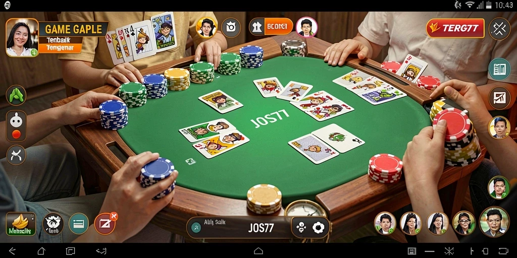 Gameplay seru dan interaktif dari JOS77 dalam permainan Gaple.