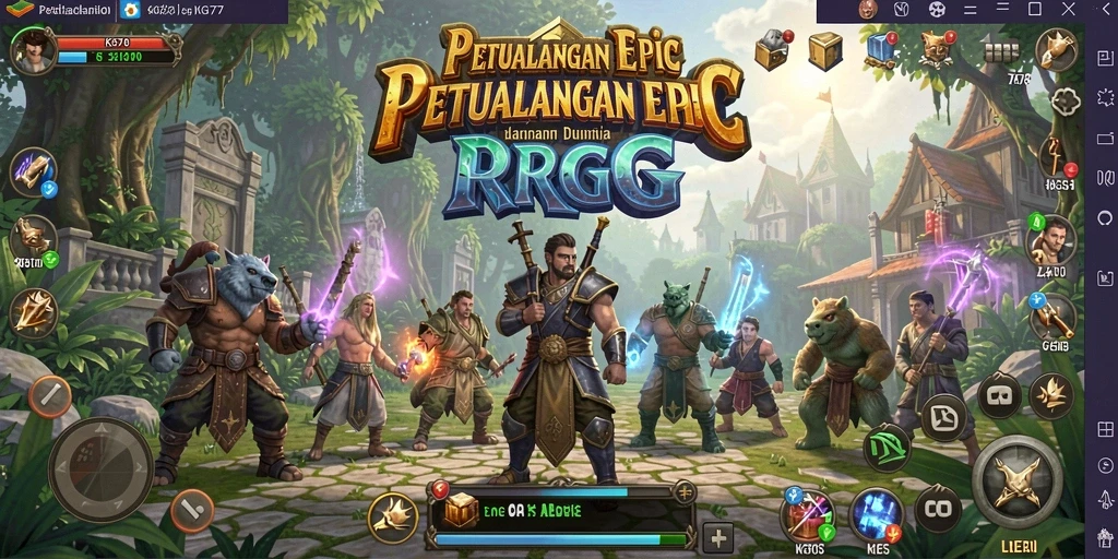 Tampak aksi seru dalam RPG KG778 dengan karakter dan monster unik.
