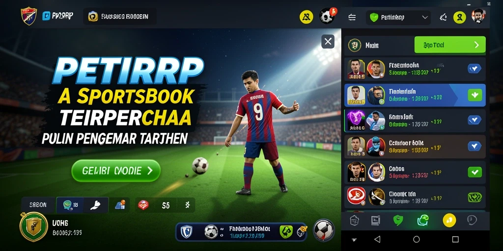 Tampilan utama gameplay PETIRRP menampilkan antarmuka sportsbook yang menarik.