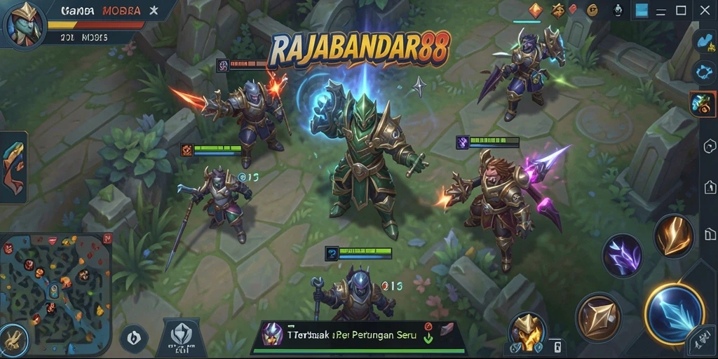 Screenshot gameplay RAJABANDAR88 menampilkan aksi pertarungan yang mendebarkan.