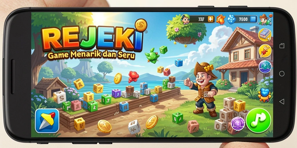 Tampilan gameplay REJEKI yang menarik dan penuh warna.