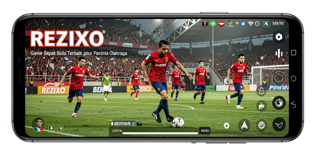 Tampilan gameplay seru dalam permainan sepak bola REZIXO.