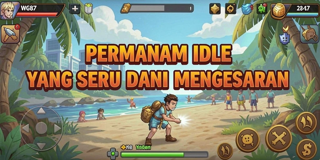 Screenshot utama WG87 menampilkan gameplay Idle yang menarik dan dinamis.